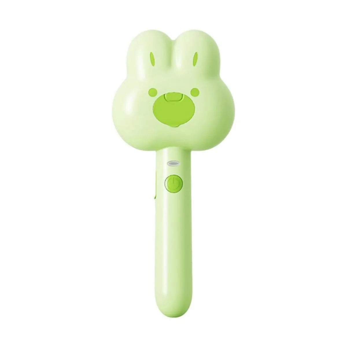 Rechargeable pet steam brush comb in green, pink, or white with a long handle.