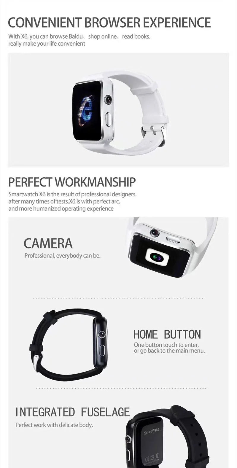 Smart watch with 1.54-inch display and silicone strap in black colour, showing time and notifications on screen.