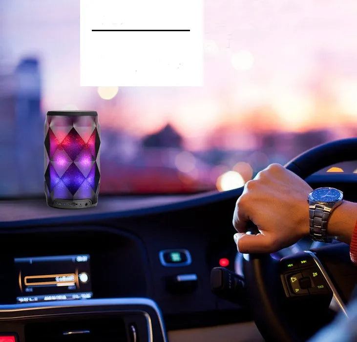 Black crystal diamond-cut Coca-Cola can shaped Bluetooth speaker lantern with colourful starry sky lighting.