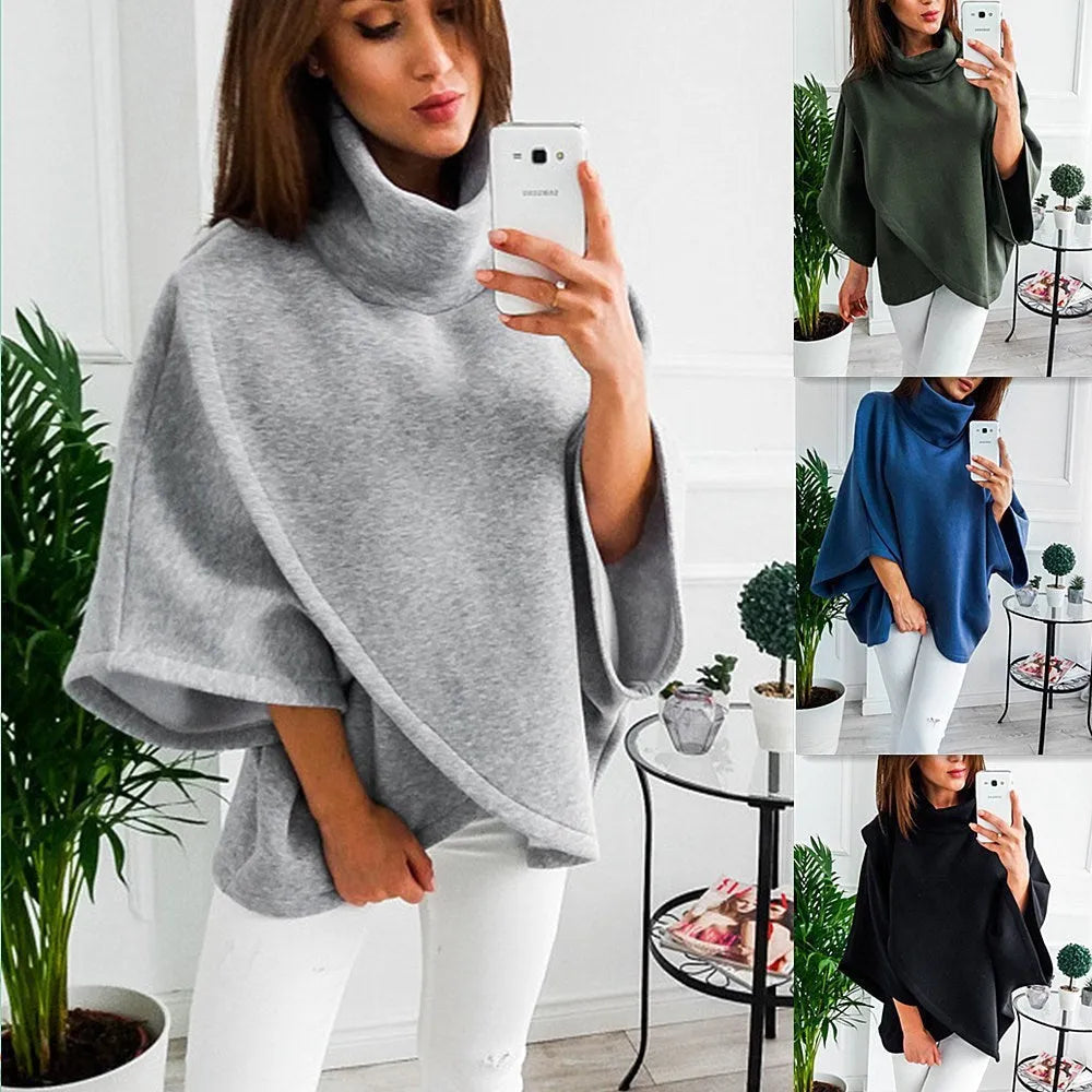 Women's black batwing cardigan with extended 100cm length and three-button placket for autumn winter wear
