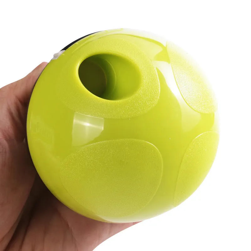 Pet food feeder dispenser treat ball, tumbler design, 138g, 100x117mm, Green or Pink, for dogs and cats