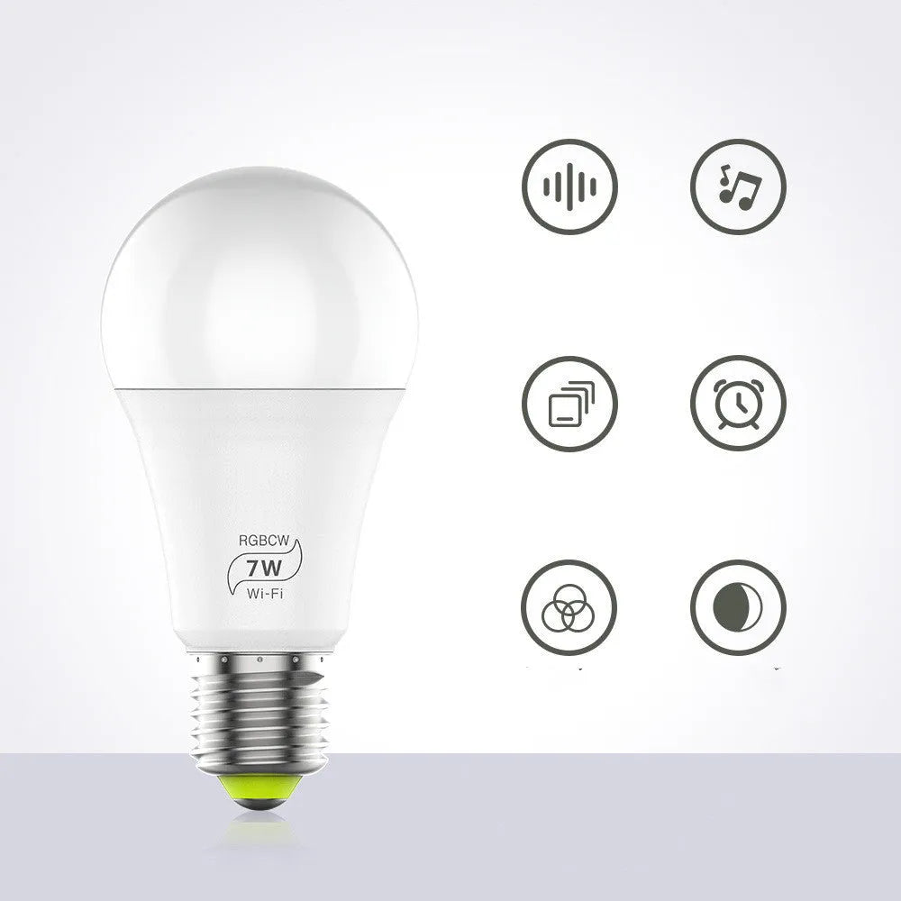 Smart WiFi LED light bulb with colour changing and voice control for Alexa and Google Home.