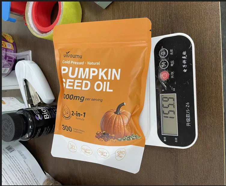 Single yellow pumpkin seeds soft capsule dietary supplement for adults