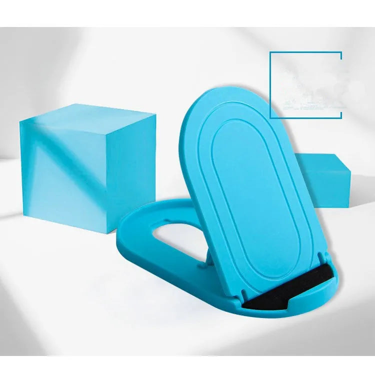 Mobile phone stand with lazy bracket design showing adjustable angles and six colour options