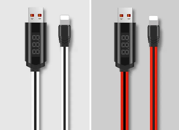 1m fast charging data cable with Micro USB, 8PIN, and Type-C options in red or white