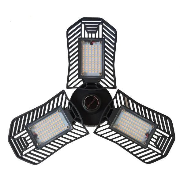 Waterproof industrial foldable garage lamp with die-cast aluminium body and bright LED illumination
