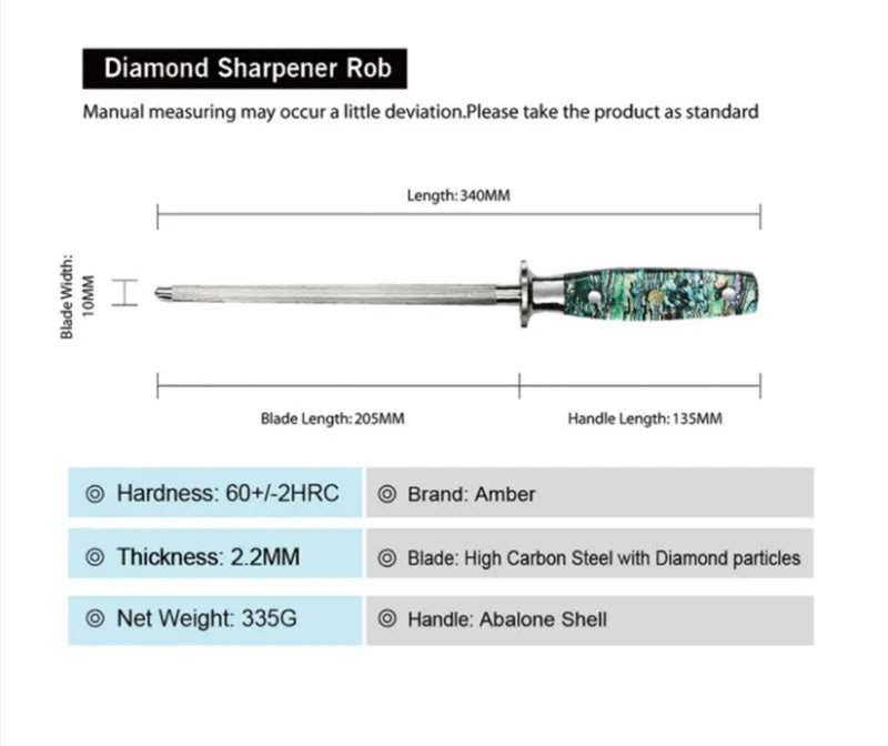 Household kitchen knife sharpener with high carbon steel blade and abalone shell handle
