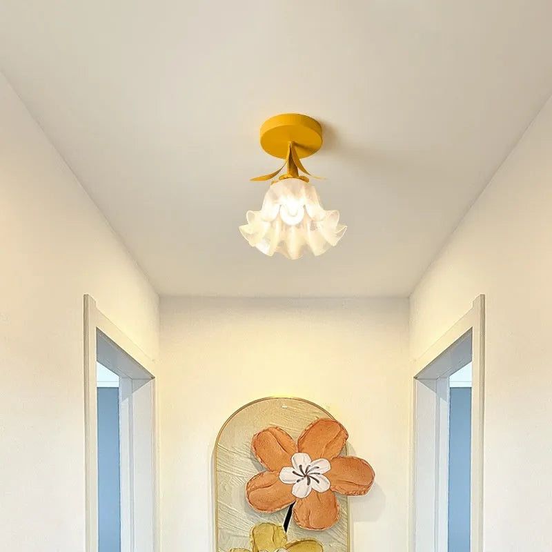Cream Linglan Flower corridor aisle LED light with modern design and dimming control