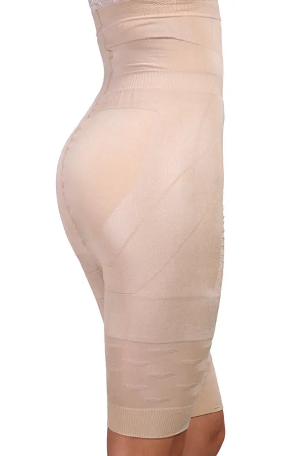 Women's seamless high waist shapewear shorts in black and nude for tummy control