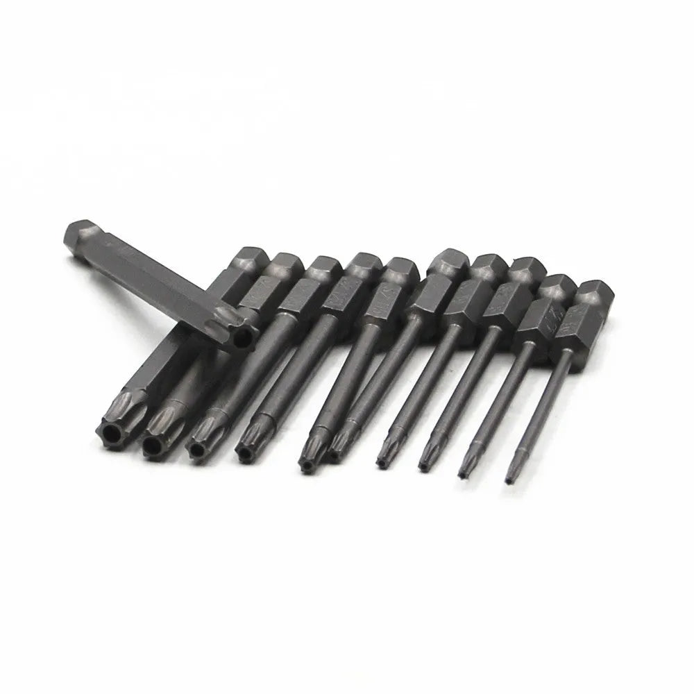Hexagon handle screwdriver bit set showing 50mm, 75mm and 100mm length options with alloy construction
