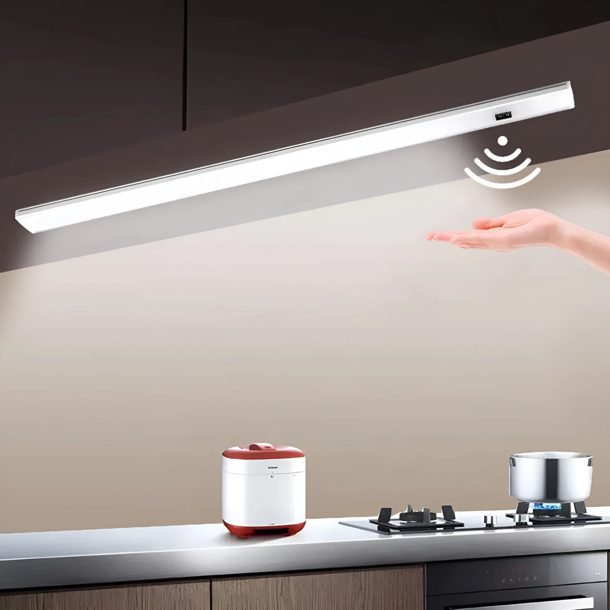 Aluminium profile LED strip light bar for cabinet and bookcase illumination in three sizes.