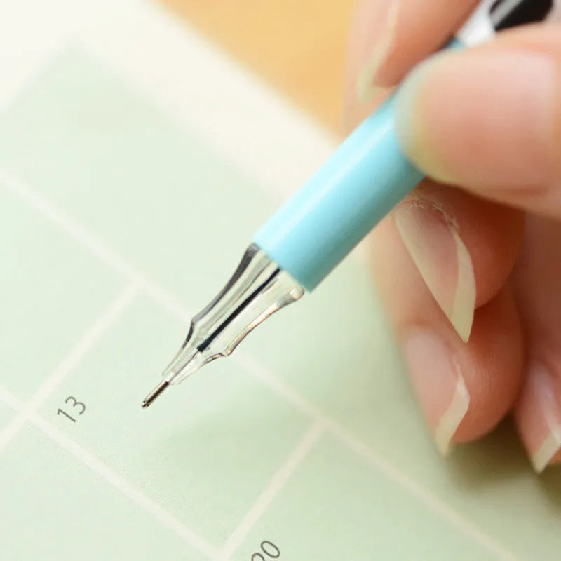 Cow colour gel pen with 0.38mm tip showing 12 different ink colours in plastic shells