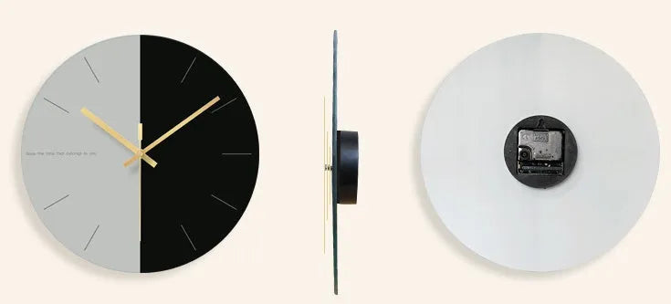 Tempered glass wall clock with 29.5cm diameter showing transparent design and silent sweep movement