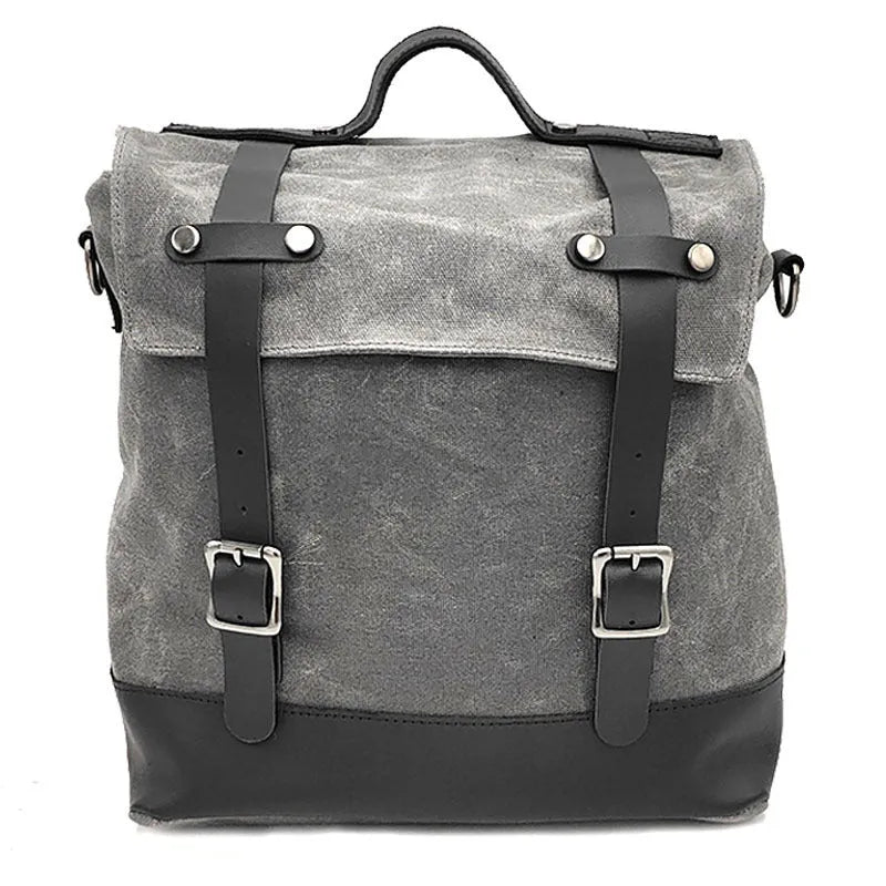 Thick waterproof canvas motorcycle side bag with large storage capacity