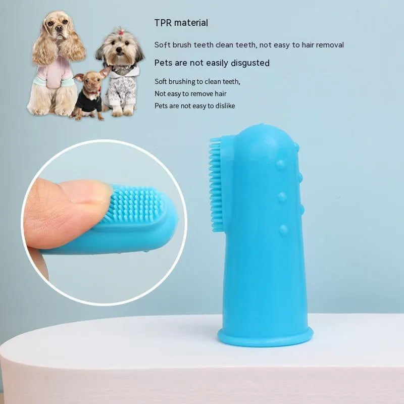 Pet finger toothbrush set for cats and dogs, TPR, boxed set of 4 pieces