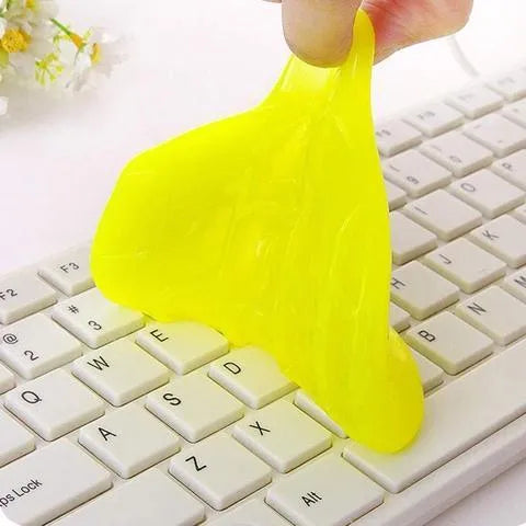 Magic cleaning gel adhesive putty in blue and yellow colours for dust removal