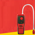 AS8800L handheld flammable gas detector with LED light display on black casing.