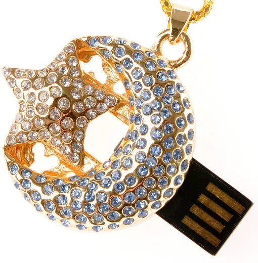 Jewelry Xingyue U Disk metal USB flash drive showing approximately 5.5cm length