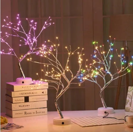 108 LED Christmas tree light with touch control base showing warm white illumination against dark background
