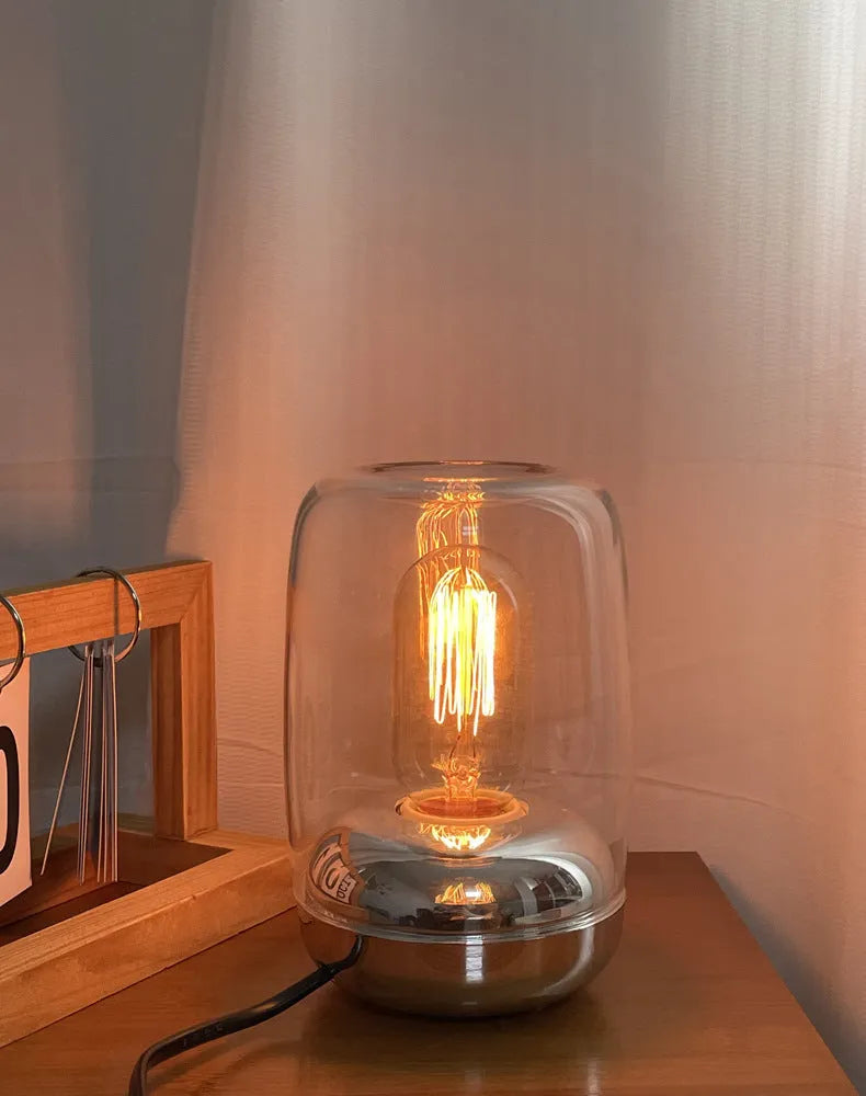 Geometric stereo essential oil lamp 20cm square glass ambience light