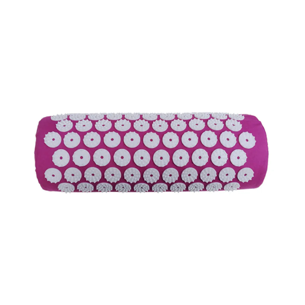 Acupuncture massage mat and headrest set, 68x42x2cm cushion, 38x15x10cm headrest, PP sponge, black and blue
