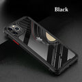 Transparent silicone iPhone 11 case showing dual-layer construction with precise port cutouts in six colour options
