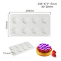 Round silicone cake mould with 8 bubble tower pattern design on a kitchen worktop.