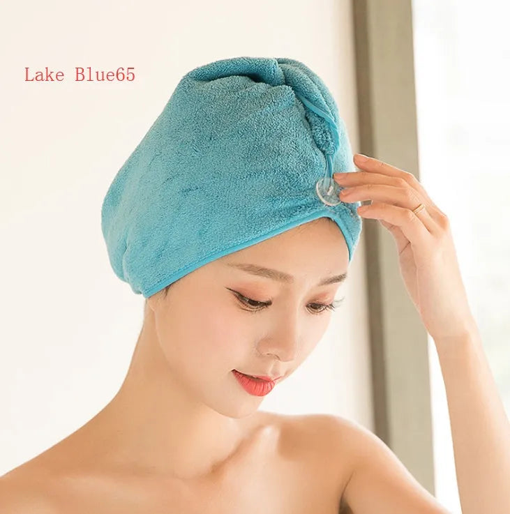 Microfiber hair dryer cap turban in assorted colours measuring 60cm by 25cm