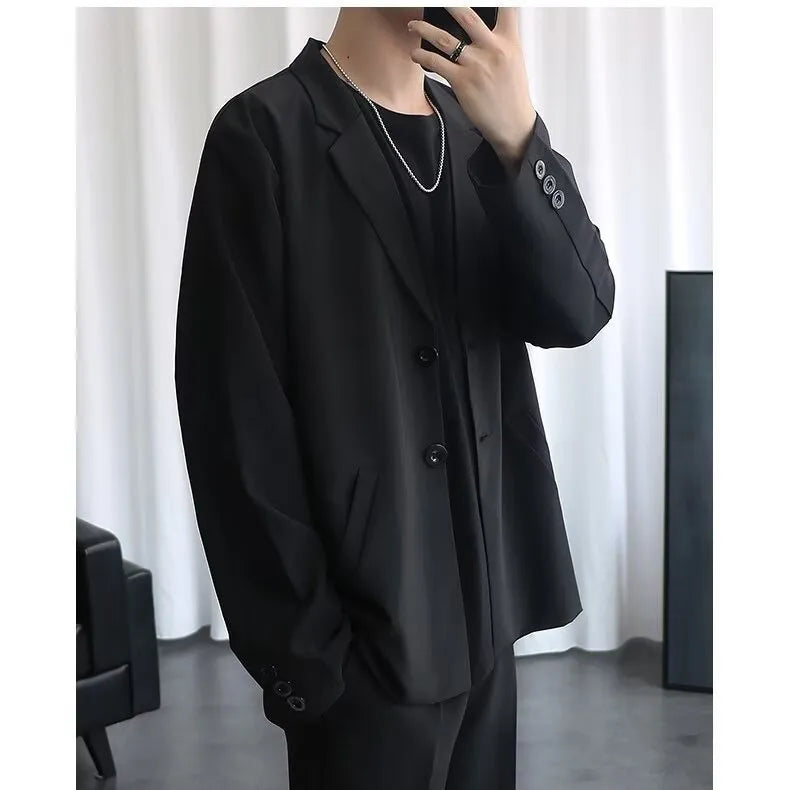 Men's loose corduroy jacket in black, khaki or grey, polyester main fabric, sizes S to 5XL