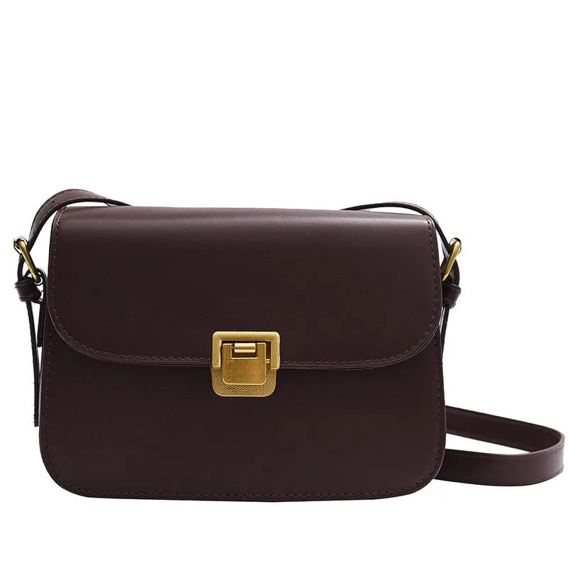Soft PU leather women's underarm square bag with niche texture in five colour options