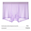 Ultra-thin Ice Silk seamless boxer briefs in white, shown flat.