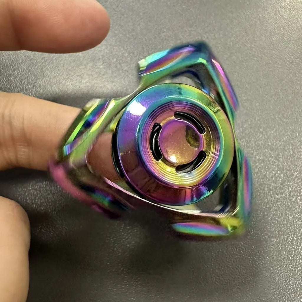 Alloy fingertip gyro decompression toy in silver and colourful finish options
