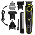 Black KM-696 rechargeable electric hair clipper kit with stainless steel blade and cleaning brush