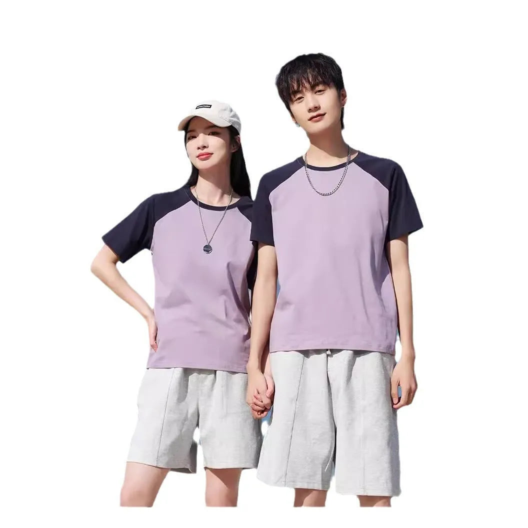 Round neck loose fit cotton blend t-shirt shown in A050 apricot army green colour option