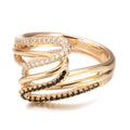 Women's copper ring with micro-inlaid zircon detailing in WK2230 colour on a hand