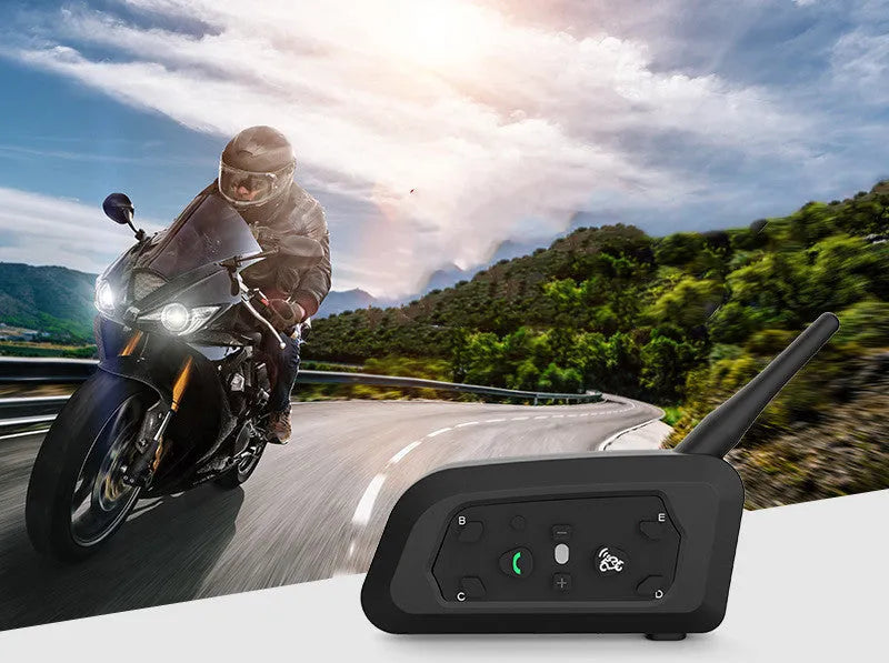 800m Motorcycle Helmet Bluetooth Intercom V6 Pro with headphone and mounting accessories