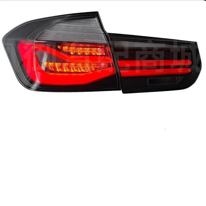 BMW 3 Series tail light assembly in red or smoked black finish with modified streamer LED design