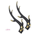 Pair of resin dragon horn decorations for motorcycle helmet customisation in black and red colour