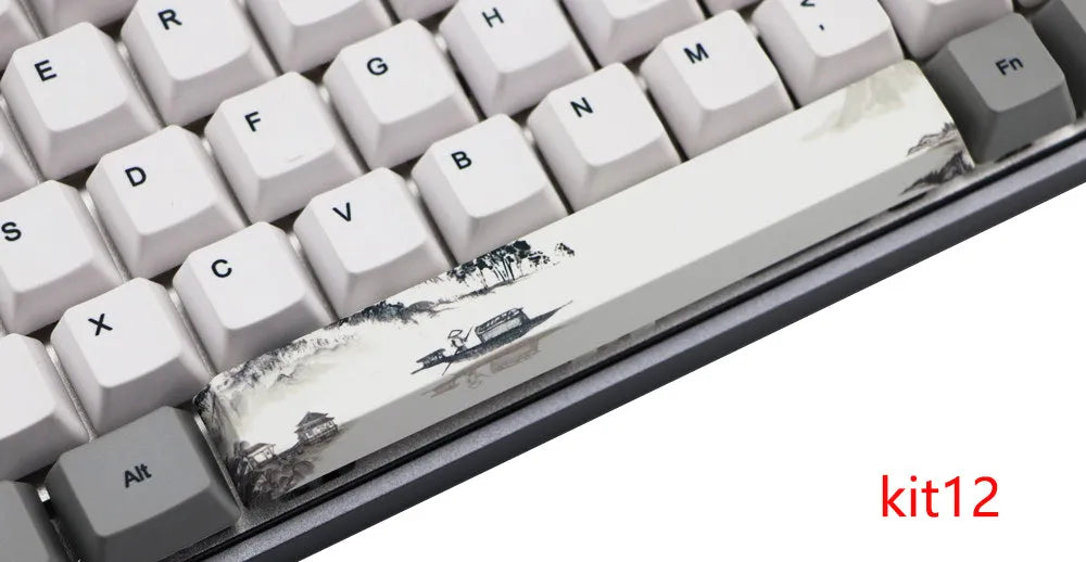 6.25U space PBT five-sided sublimation mechanical keycap, original height, colour KIT 1 to KIT 16