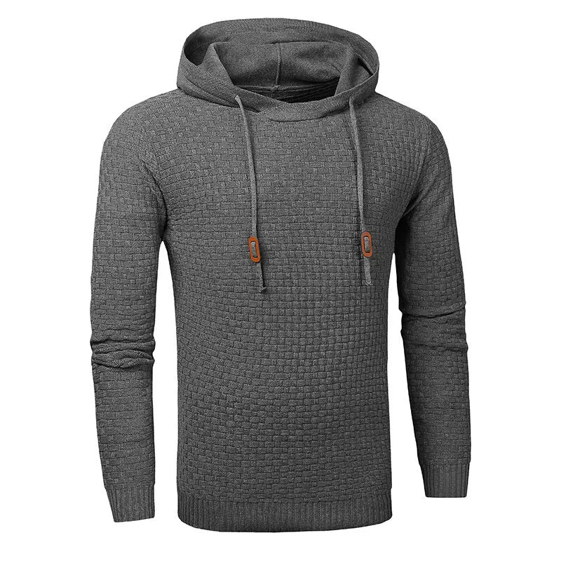 Men's heavyweight cotton blend hooded sweatshirt with front pocket in multiple colours.
