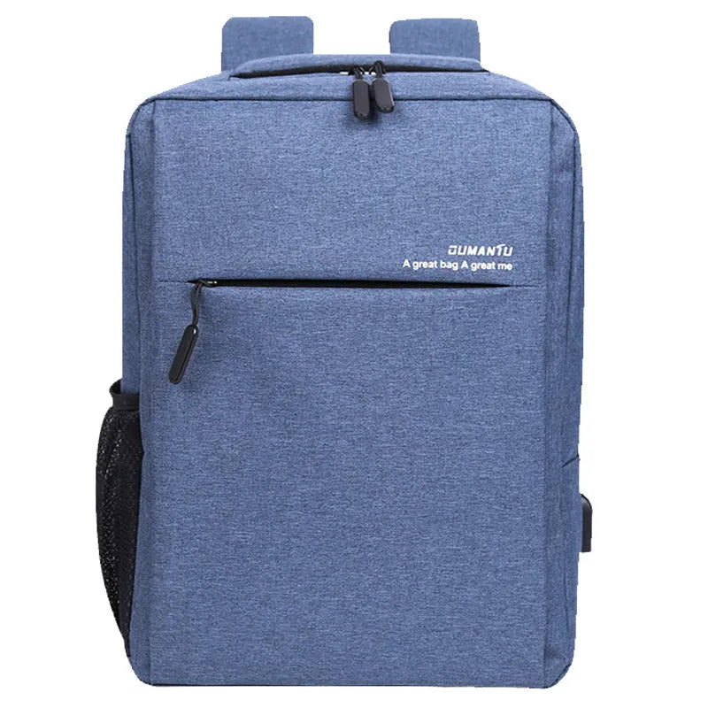 Waterproof shockproof rechargeable Oxford cloth laptop backpack 41x31x14cm in black, blue, grey or red