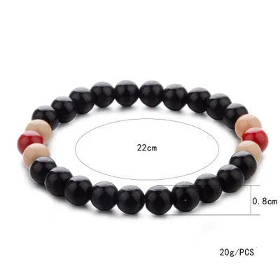 Natural lava stone beaded bracelet with adjustable closure for essential oil aromatherapy