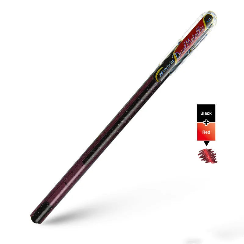 K110 1.0mm gel pen with pearlescent glitter ink in eight colour options.