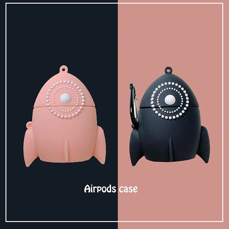Black and pink silicone protective cases for Apple AirPods 1 and 2 charging cases