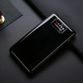 Black and white 18650 DIY charging bank case showing dual input ports and battery compartments