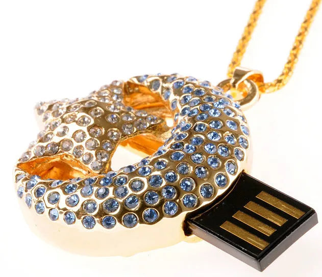 Jewelry Xingyue U Disk metal USB flash drive showing approximately 5.5cm length