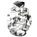 Black Haze Hoodie in S to 3XL with 65-70cm length, 104-124cm bust and long sleeves.