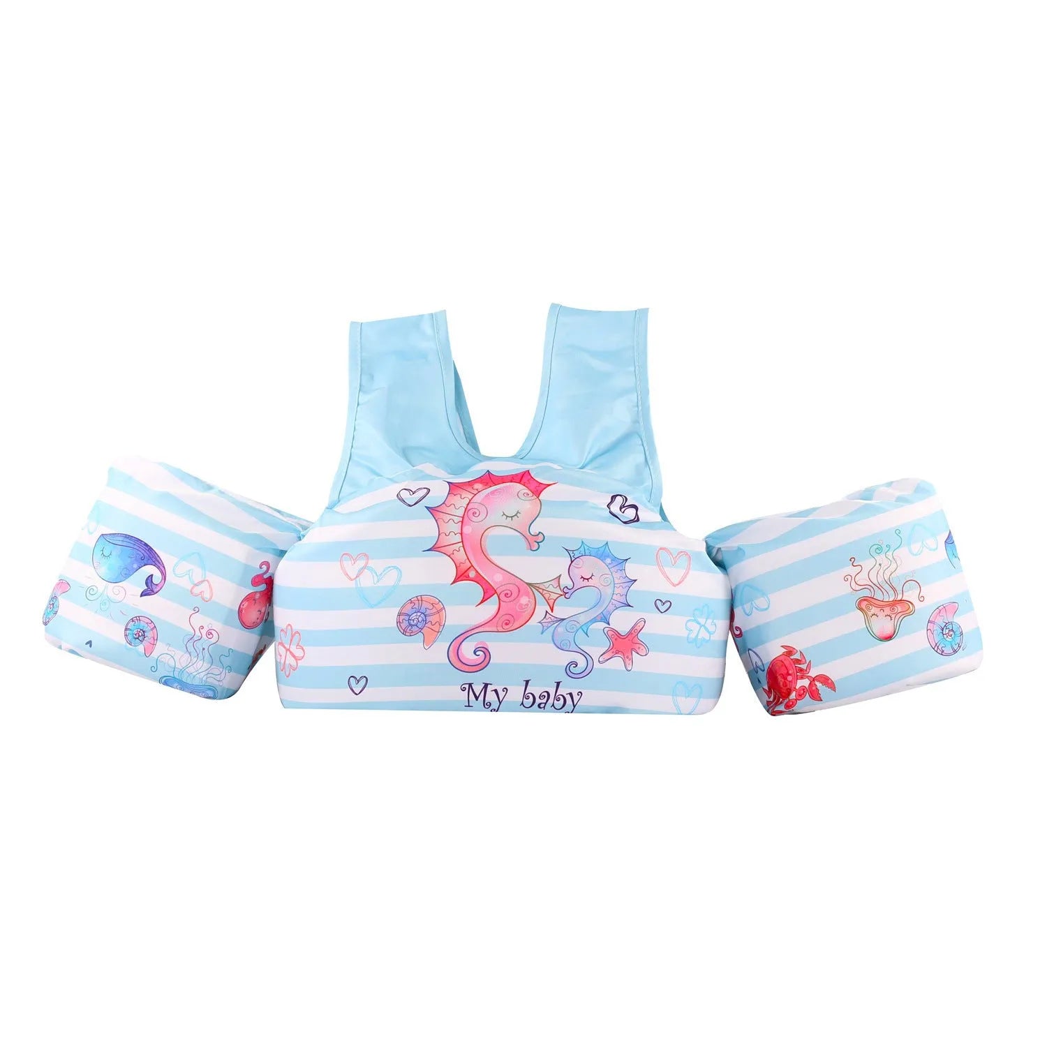 Children's arm swimming ring with 50cm lengthened design and cartoon print on polyester fabric