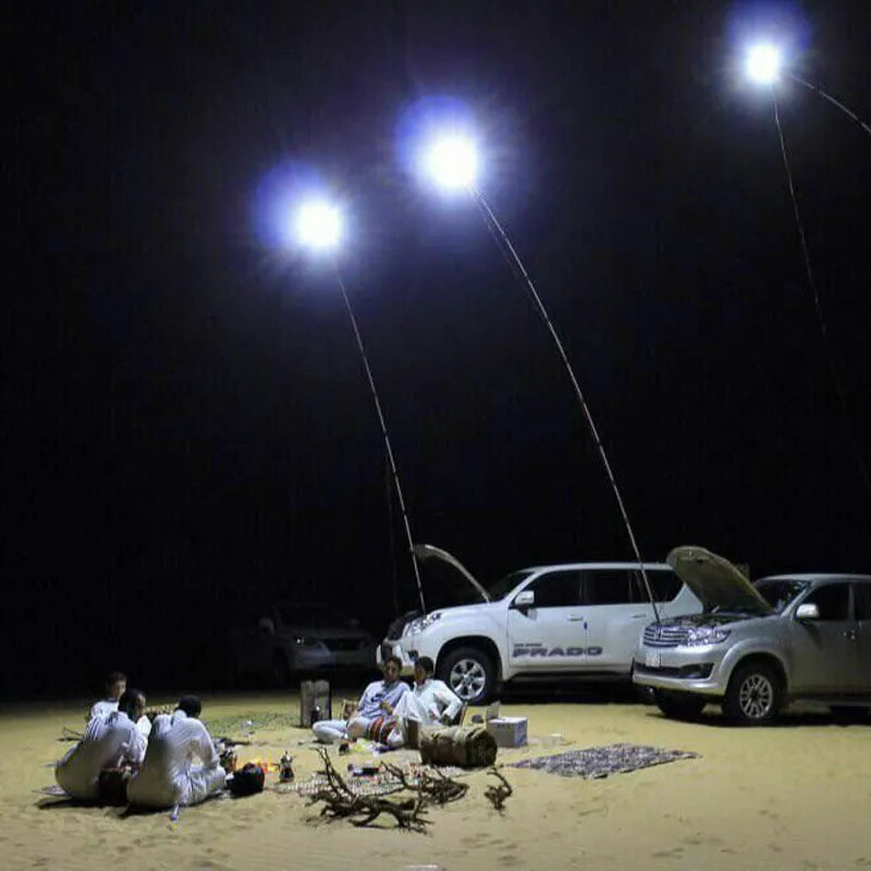 LED fishing rod light with 96 LEDs, 5-metre length, and RF remote for night fishing illumination