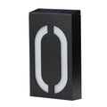 Solar-powered house number light with 6 LED lights, IP65 waterproof rating, and wall-mounting design